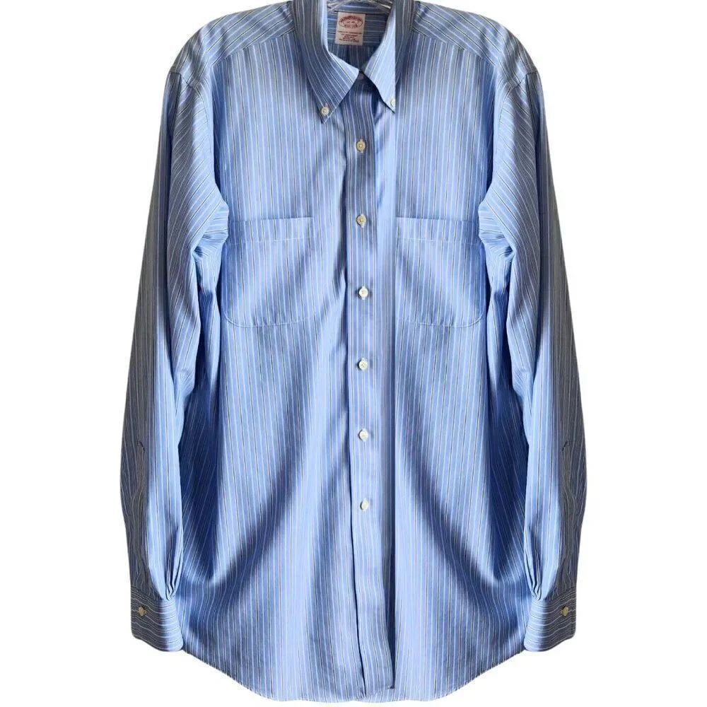EUC Vintage Brooks Brothers Men's Striped Long Sleeve Blue Dress Shirt